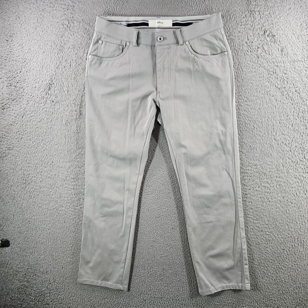 Brax Feel Good Mens Hi-Flex Jersey Pants Chuck J Light Gray 30x26